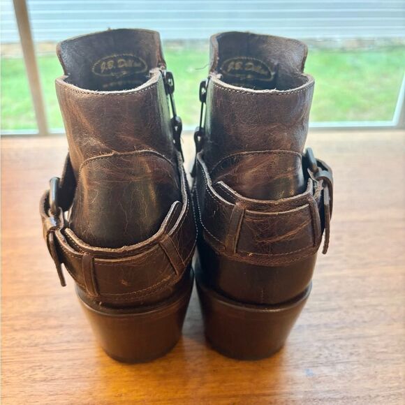 !!!SOLD!!! J.B. Dillon Leather Western Ankle Boots with Buckle - Picture 3 of 7